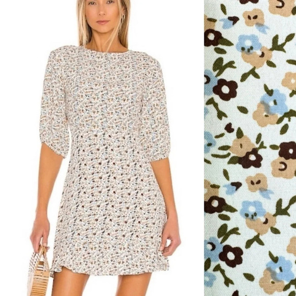 Faithfull the Brand Dresses & Skirts - Faithfull The Brand Sidonie Floral Aurelia Cream Floral Mini Dress Size 4